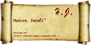 Hatos Jenő névjegykártya